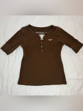 Arizona Jean Company Brown Girls Henley Top